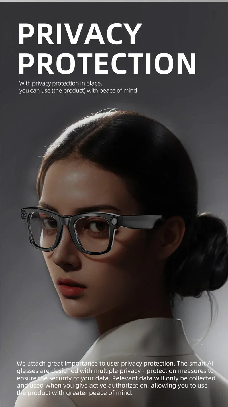800W Pixel Intelligent Glasses AI G300 HD Shooting Video Voice Call Translation Multifunction Anti-blue Light Smart Glass