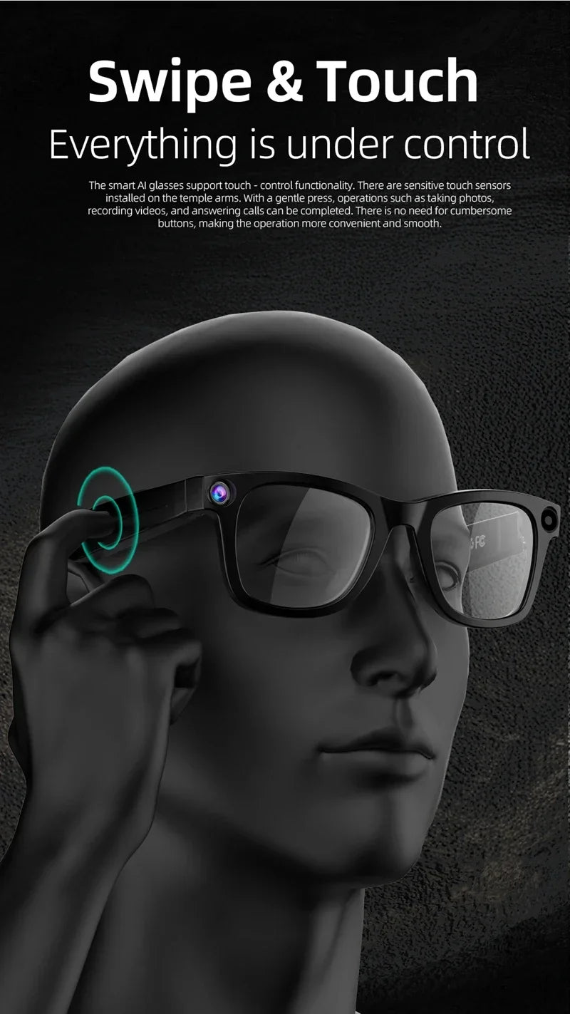 800W Pixel Intelligent Glasses AI G300 HD Shooting Video Voice Call Translation Multifunction Anti-blue Light Smart Glass
