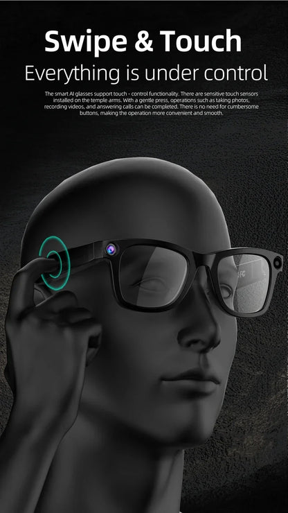 800W Pixel Intelligent Glasses AI G300 HD Shooting Video Voice Call Translation Multifunction Anti-blue Light Smart Glass